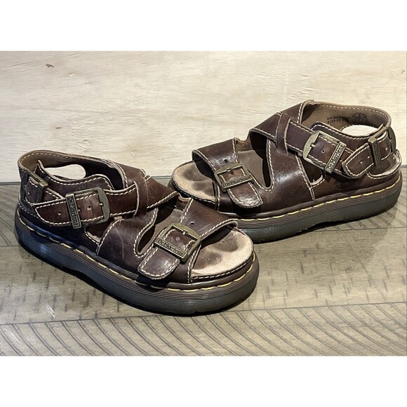 Dr. Martens Vintage Y2K Fisherman Chunky Platform Brown Sandals Women Sz 5 8209 - Picture 1 of 10